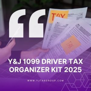 Y&J 1099 Driver Tax Organizer Kit 2025